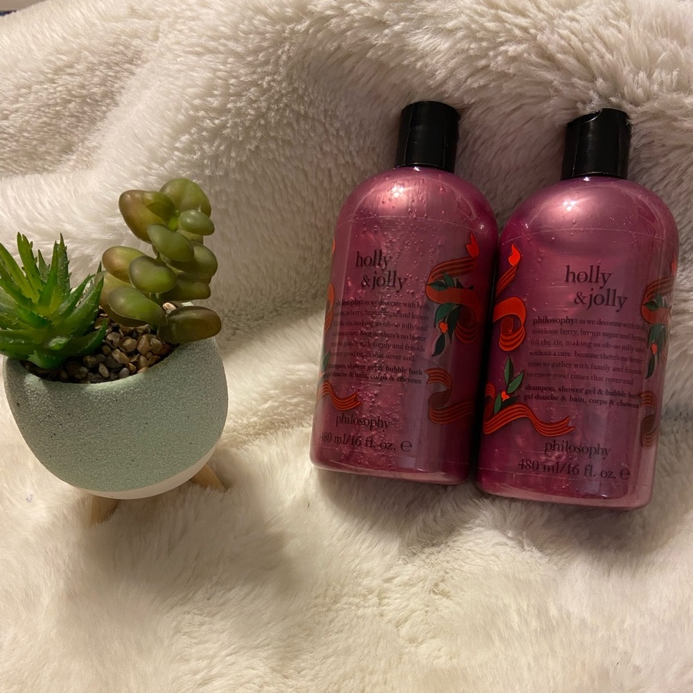 1 set left! 2- Philosophy Holly & Jolly shampoo, shower gel & bubble bath 16oz - Picture 2 of 5